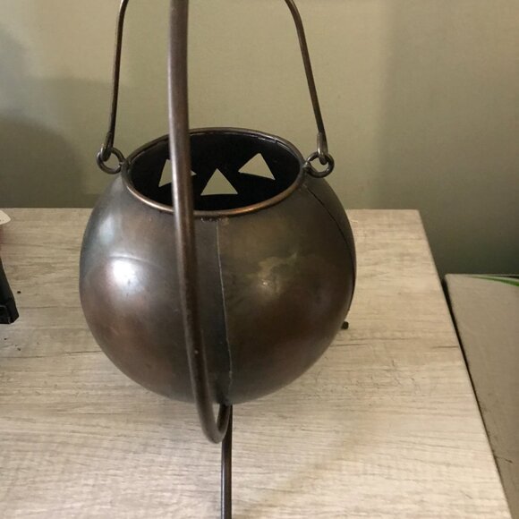 JACK O LANTERN PUMPKIN HANGING CANDLE HOLDER METAL DECOR Halloween - Picture 9 of 9